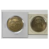 Two State Of Indiana Medallions