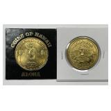Two HAWAII Hilo Dollar Medal Tokens