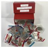 Lot of 50 Mixed BU Mint Set Coins in Pliofilm