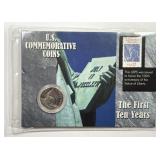 1986 Statue Of Liberty Commemorative Half + Stamp