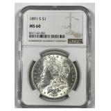 1891-S Morgan Silver $1 NGC MS60