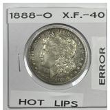 1888-O Morgan Silver $1 HOT LIPS Extra Fine XF