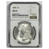 1896 Morgan Silver $1 NGC MS63