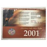 2001 Silver American Eagle Colorized in Folio Page