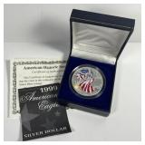 1999 Colorized Silver American Eagle in Case