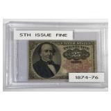 1874-76 25c Fractional 5th Issue Fine