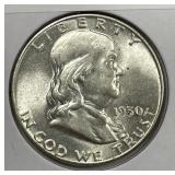 1950 Franklin Silver Half Brilliant Uncirculated