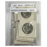 Twenty 1976 Bicentennial Kennedy Halves BU