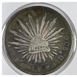 MEXICO: 1895-Fz SIlver 8 Reales Extra Fine XF det.