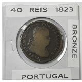 PORTUGAL: 1823 Forty Reis 40R