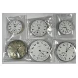 Lot of 6 Pocket Watch Movements