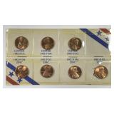 1982 Lincoln Cent 7-Coin Variety Set w/Off-center