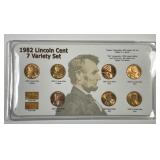 1982 Lincoln Cent 7 Variety Set Uncirculated BU