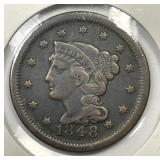 1840 Braided Hair Large Cent Very Fine VF