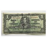 CANADA: 1937 One Dollar Note SHORT SNORTER