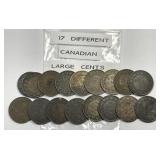 CANADA: 17 Different Large Cents
