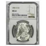 1901-O Morgan Silver $1 NGC MS61