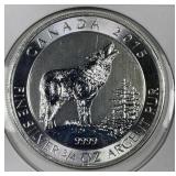 CANADA: 2015 $2 Howling Wolf 3/4 oz .999 Silver