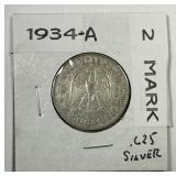 GERMANY: 1934-A Silver 2 Mark Potsdam Church
