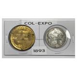 1893 Columbian Expo Silver Half & SCD Medallion