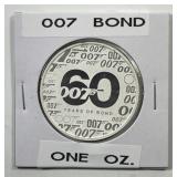 TUVALU: 2022 Silver $1 James Bond 007 60th 1 oz