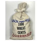 Canvas Bag of 1000 Lincoln Wheat Cents