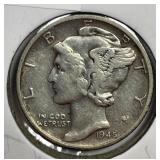 1945-S Mercury Silver Dime MICRO S Variety XF
