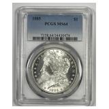 1885 Morgan Silver $1 PCGS MS64