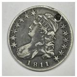 1811 Capped Bust Silver Half Fine F details