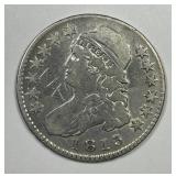 1813 Capped Bust Silver Half Good G details