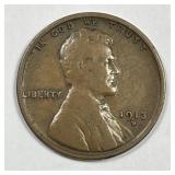 1913-D Lincoln Wheat Cent Fine F