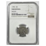 1798 Draped Bust Silver Dime NGC Fair details