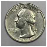 1932-S Washington Silver Quarter Extra Fine XF+
