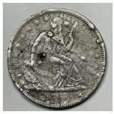 1865 Seated Liberty Silver Half VF details