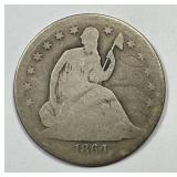 1864-S Seated Liberty Silver Half AG details