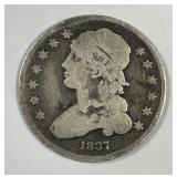 1837 Capped Bust Silver Quarter AG