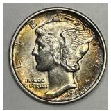 1944 Mercury  Dime Color Toned Uncirculated BU