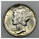 1945-S Mercury Silver Dime Uncirculated CH BU