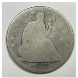 1873-CC Seated Liberty Silver Half w/Arrows AG
