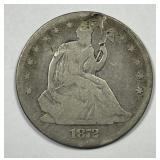 1872-CC Seated Liberty Silver Half Carson City