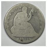 1873 Seated Liberty Silver Half w/Arrows AG detail