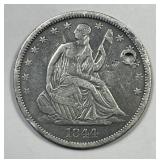 1844-O Seated Liberty Silver Half VF details