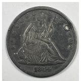 1844 Seated Liberty Silver Half VF details