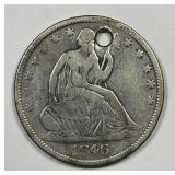 1846 Seated Liberty Silver Half VG details