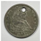 1847 Seated Liberty Silver Half XF details