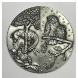 1975 Animal Life Calendar 3" Pewter Medal