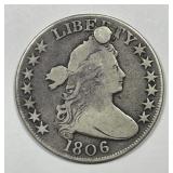 1806 Draped Bust Silver Half VG details