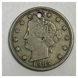 1885 Liberty Head V Nickel KEY Fine details