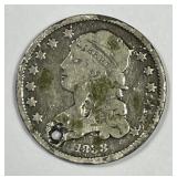 1833 Capped Bust Silver Quarter VG details