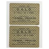 Pair 1888 U.A.L.D. O